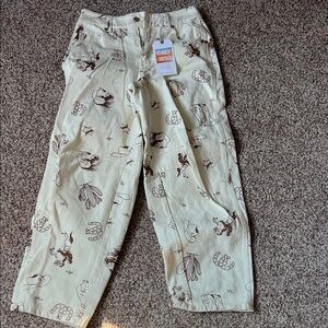 Cali 1850 Cream Cowboy Print Jeans